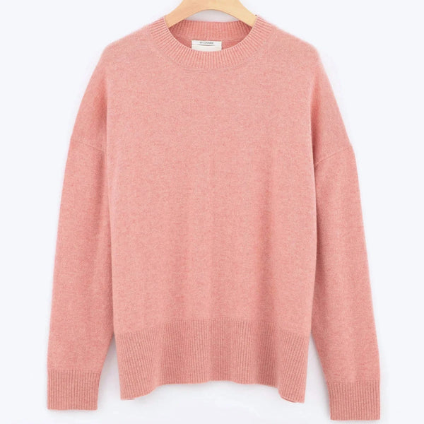 ALEGER No 3 Cashmere Blend Oversized CREW - CORAL Small Only