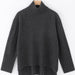 ALEGER No 7 Chunky Polo Cashmere Blend Sweater - DARK MARL GREY