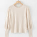 ALEGER No 33 Cashmere Blend Bell Sleeve Crew - LIGHT SHELL