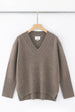 ALEGER No 84 Cashmere Blend Oversized V Neck - Almond