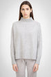 ALEGER No 93 - Cashmere Blend  Mini Cable Funnel Neck - Polar Grey