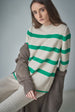 ALEGER No 117 - Cashmere Blend Wide Stripe Crew - Shelly Kelly Medium Only