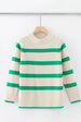 ALEGER No 117 - Cashmere Blend Wide Stripe Crew - Shelly Kelly Medium Only