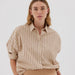 LMND - Chiara L/S Stripe Shirt - OAT / NUTSHELL