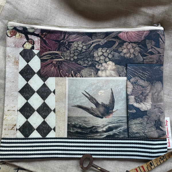 BARBARA O'DONOVAN - Canvas Clutch - SWALLOW COLLAGE