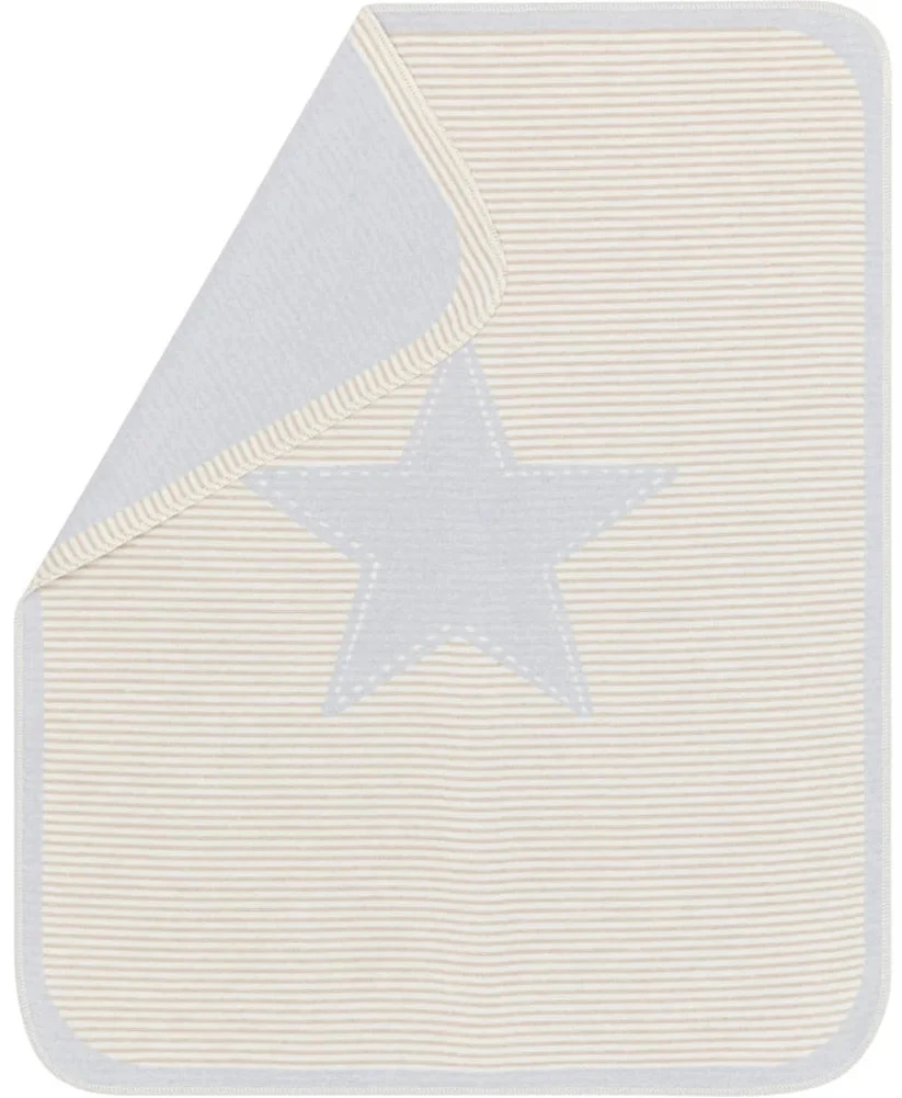 DAVID FUSSENEGGER - JUWEL- Light Blue STAR - Bassinet Blanket