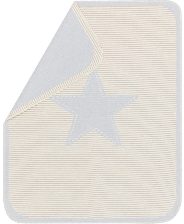 DAVID FUSSENEGGER - JUWEL- Light Blue STAR - Bassinet Blanket