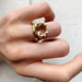 SHYLA LONDON - OVAL CLAW RING - Champagne