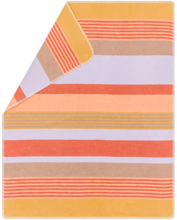 DAVID FUSSENEGGER - GOLD Multicolour Stripe Bassinet Blanket