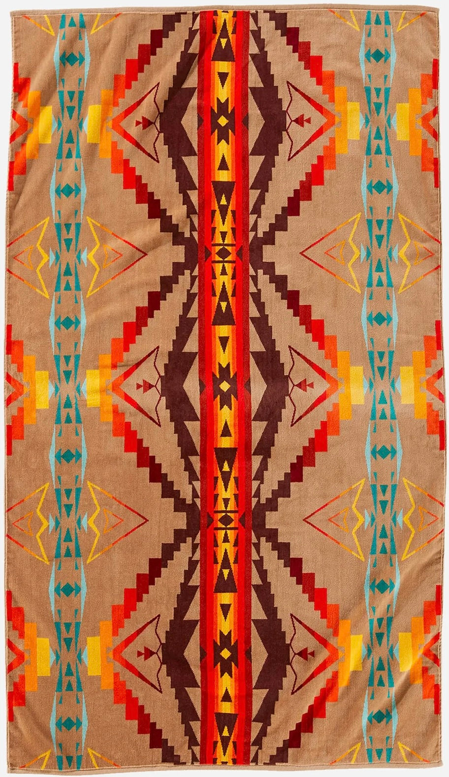 PENDLETON - OVERSIZED JACQUARD TOWEL -  Sierra Ridge Tan