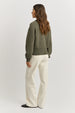 TOORALLIE - Grid Knit Zip Through Knit - KALE