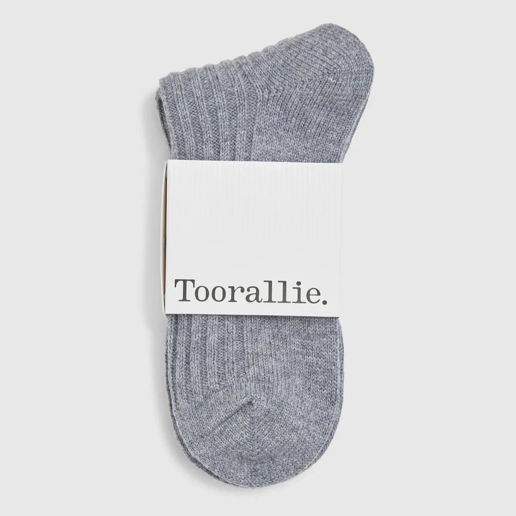 TOORALLIE - Merino Ribbed Socks - GREY MARLE