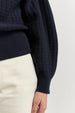 TOORALLIE - Grid Knit Zip Through Knit - FRENCH NAVY