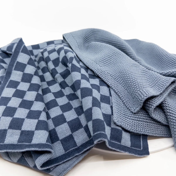 ECOVASK - Kitchen Towel Duo - NAVY/DENIM CHEQUER