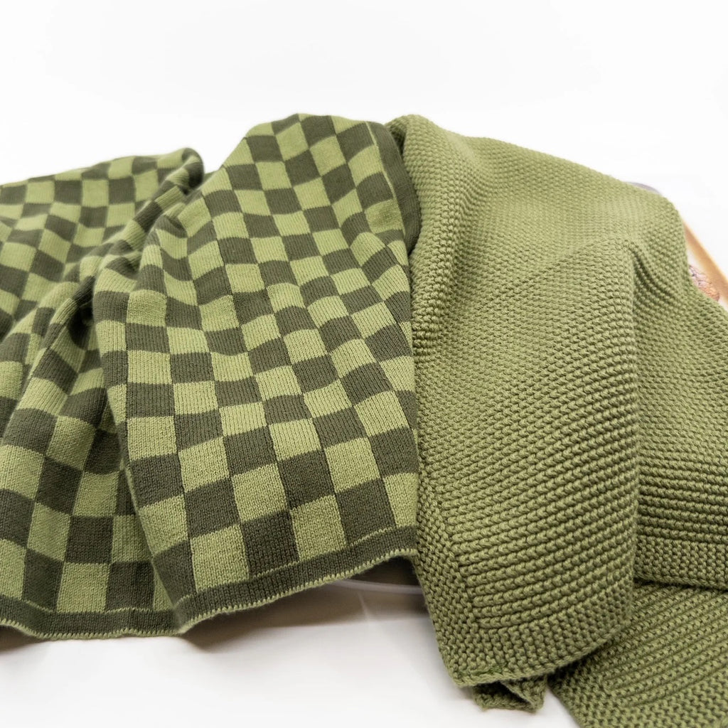 ECOVASK - Kitchen Towel Duo - OLIVE PISTACHIO CHEQUER