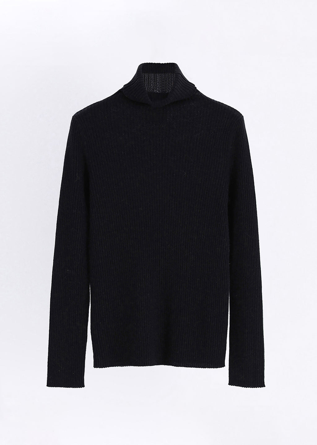 ALETE Threads - Cashmere Blend Skinny Rib Polo - Black /Chalk /Ivory