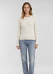 ALETE Threads - Cashmere Blend Skinny Rib Crew - CHALK