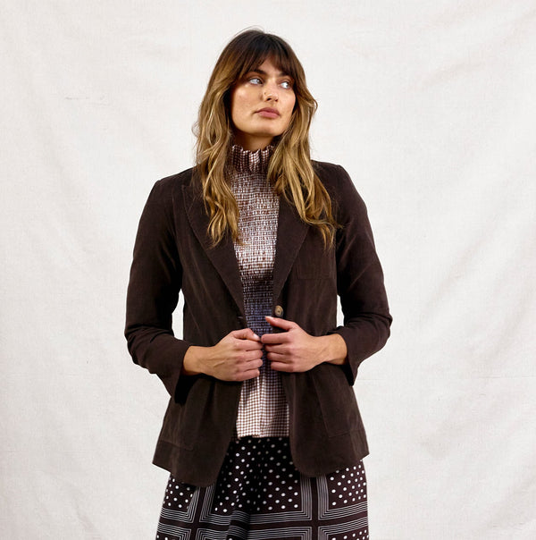 BINNY - " DICKIE " - 100% Cotton Baby Cord Blazer with yarndye check lining.