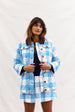 BINNY - " BACK COUNTRY" - 100% Cotton Yarndye Check Flannel Jacket - BLUEBELL