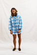 BINNY - " BACK COUNTRY" - 100% Cotton Yarndye Check Flannel Jacket - BLUEBELL