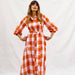 BINNY - "HEIDI" -  100% Cotton Yarn-dye Gingham Shirtdress with removable waist & neck tie.