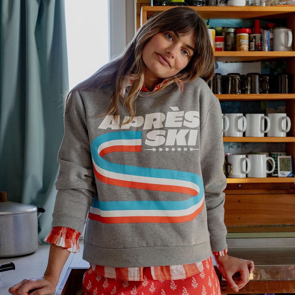 BINNY - " APRES ALL DAY " - 100% Cotton 350 GSM Fleece Windcheater - GREY