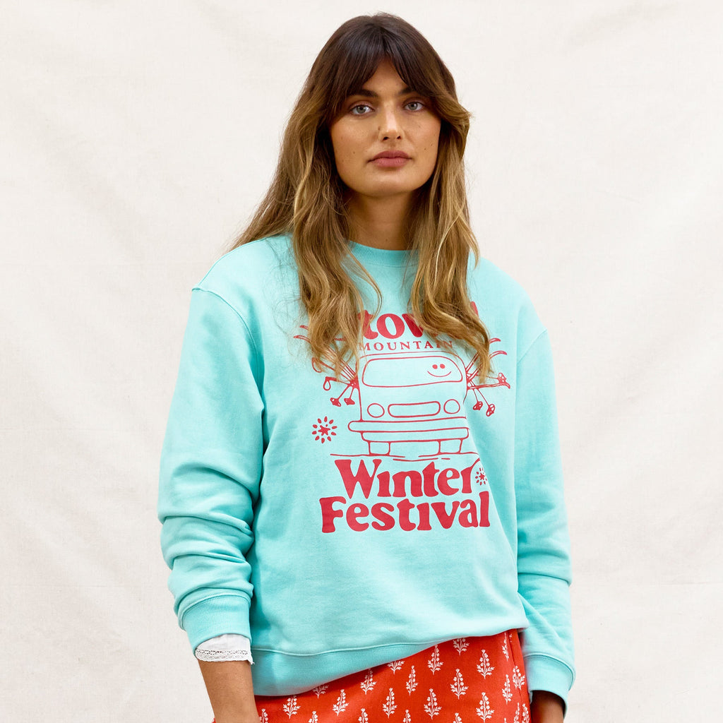 BINNY - "LET'S GO TO STOWE" - 100% Cotton 350 GSM Fleece Windcheater -BLUEBIRD