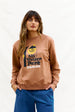 BINNY - " LET'S GO COLORADO " - 100% Cotton 350 GSM Fleece Windcheater - BROWN