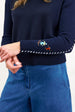 BINNY - " JACKSON HOLE  " - Cotton/Cashmere Crewneck Sweater -NAVY