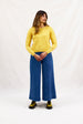 BINNY - " STEAMBOAT  " - Cotton/Cashmere Crewneck Sweater - MUSTARD