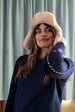 BINNY - " JACKSON HOLE  " - Cotton/Cashmere Crewneck Sweater -NAVY