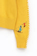 BINNY - " STEAMBOAT  " - Cotton/Cashmere Crewneck Sweater - MUSTARD