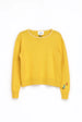 BINNY - " STEAMBOAT  " - Cotton/Cashmere Crewneck Sweater - MUSTARD