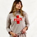 BINNY - 100% Wool Intarsia Knit Crewneck Sweater.