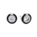 SYBELLA JEWELLERY - CHLOE STERLING SILVER AND BLACK ENAMEL AND CLEAR CUBIC ZIRCONIA ART DECO STUDS