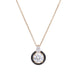 SYBELLA JEWELLERY - CHLOE GOLD PLATE BLACK ENAMEL AND CLEAR CZ ROUND ART DECO PENDANT