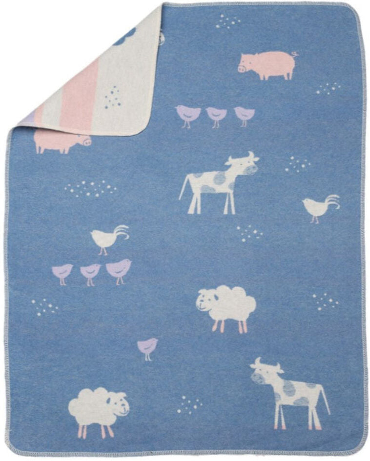 DAVID FUSSENEGGER - JUWEL- Blue FARM LIFE Bassinet Blanket