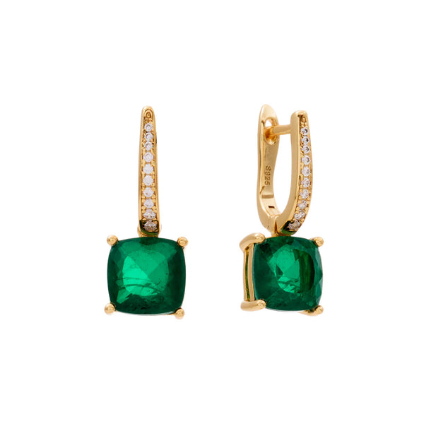 SYBELLA JEWELLERY - IRIS GOLD PLATE AND GREEN CZ EARRING