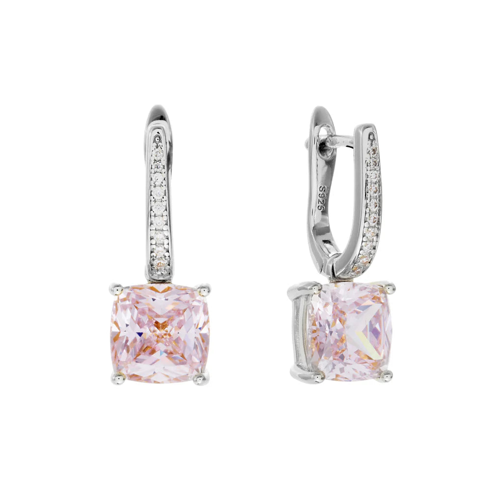 SYBELLA JEWELLERY - IRIS SILVER AND LIGHT PINK CZ EARRING