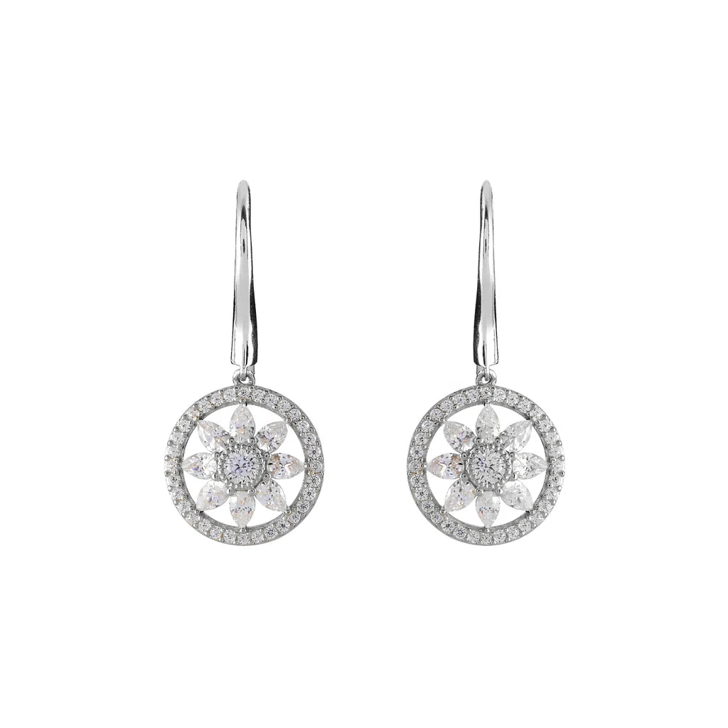SYBELLA JEWELLERY - LUCIA SILVER FLOWER CZ EARRINGS