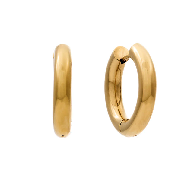 SYBELLA JEWELLERY - OLIVE GOLD PATE HOOP EARRING