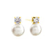 SYBELLA JEWELLERY - ARIE GOLD PLATE FRESHWATER PEARL & CZ STUD EARRINGS