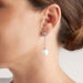 SYBELLA JEWELLERY - CHRISTINA RHODIUM PEARL & CZ STUD CHAIN DROP EARRINGS