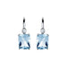 SYBELLA JEWELLERY - CAMILLA BAGUETTE BLUE SILVER HOOK EARRINGS