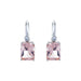 SYBELLA JEWELLERY - CAMILLA BAGUETTE PINK SILVER HOOK EARRINGS