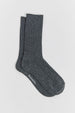 TOORALLIE - Merino Ribbed Socks -  ZINC