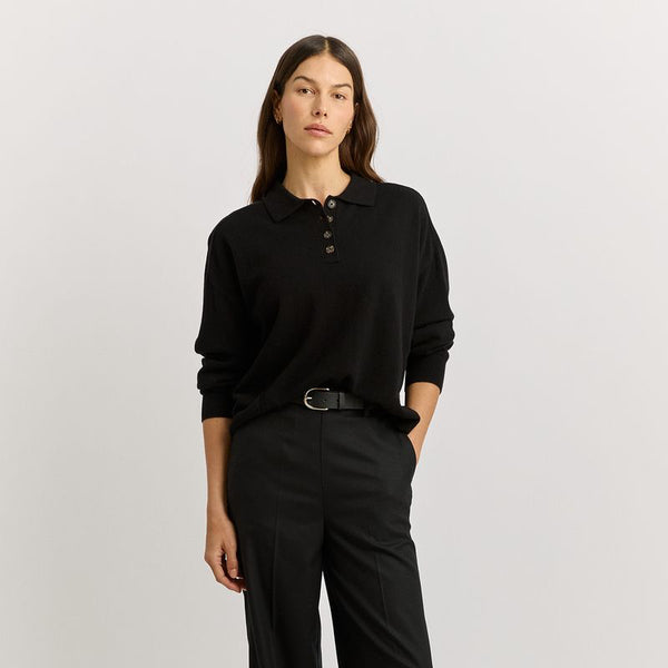 TOORALLIE - Fine Jersey Polo - BLACK