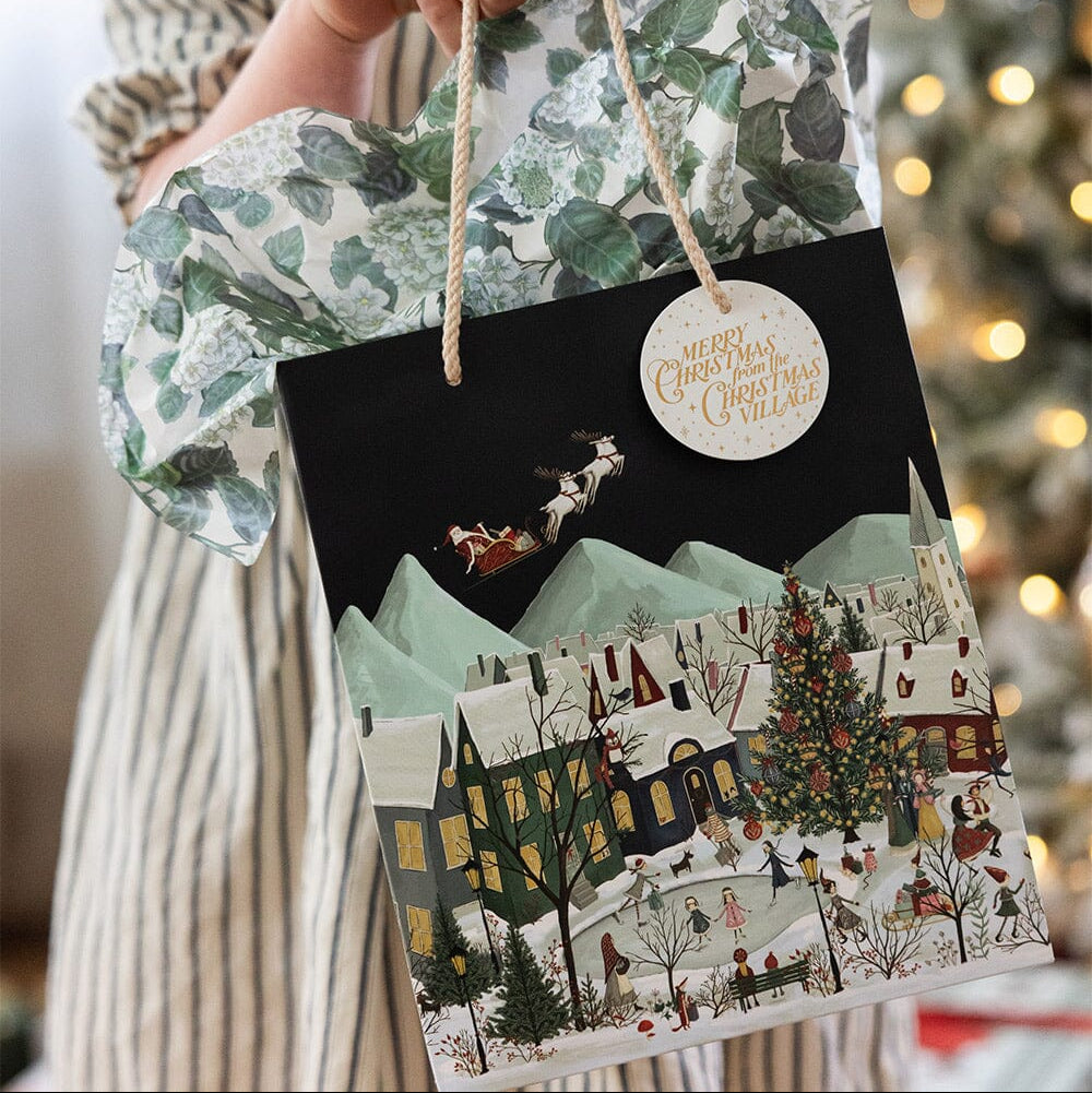 BESPOKE LETTERPRESS - The Christmas Village - Medium Bag