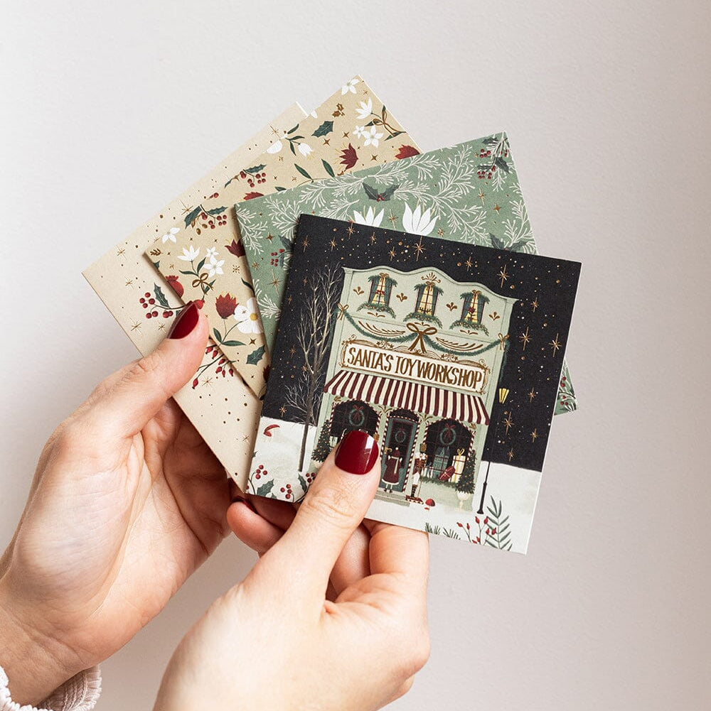 BESPOKE LETTERPRESS - 12 pack Christmas Village Small Card Boxset