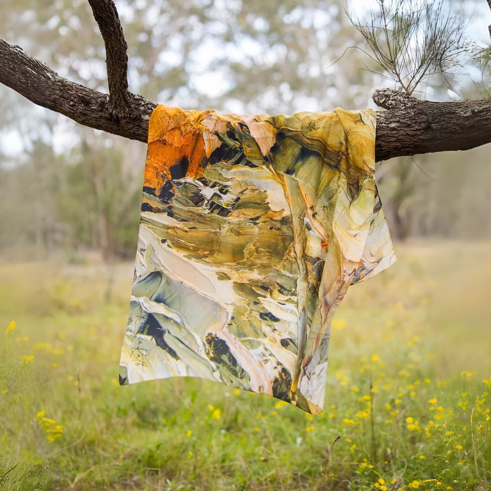 REBECCA RATH - Cotton & Silk Scarf - HUNTER HAZE